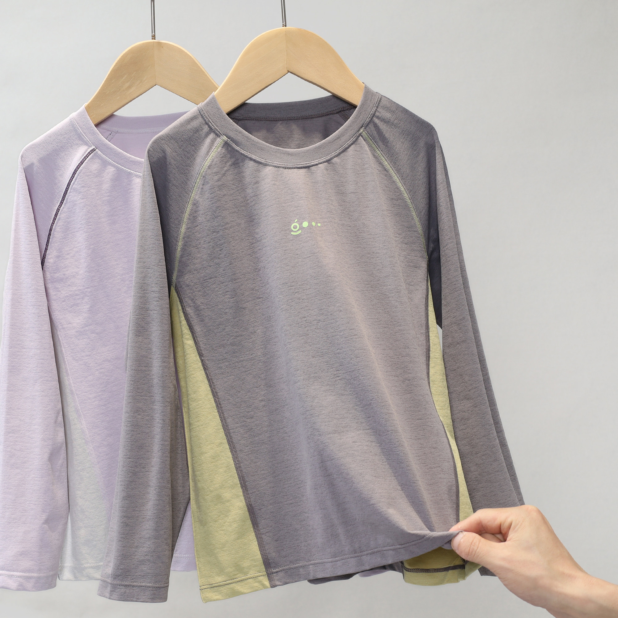 儿童运动速干上衣T恤男童女童长袖套装户外防晒冰丝外穿夏季薄款