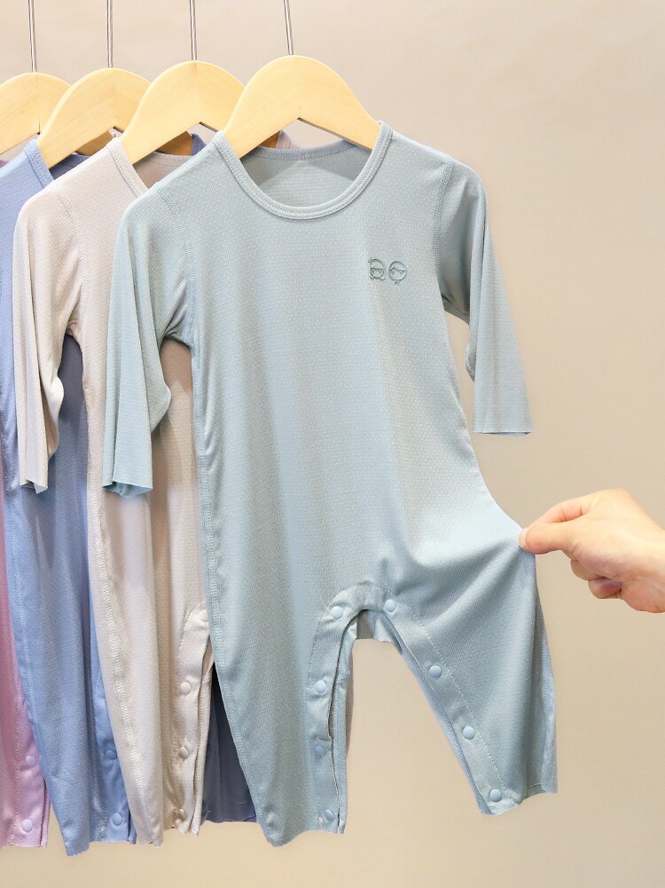 BABY ONE-PIECE LONG SLEEVED BABY BOYS AND GIRLS SPRING AND AUTUMN MODAL TODDLER THIN PAJAMAS SUMMER CLOTHES CRAWL CLOTHES