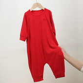 宝宝拜年服新生婴儿儿衣服红色爬服过年连体衣新年礼物冬季 包屁衣