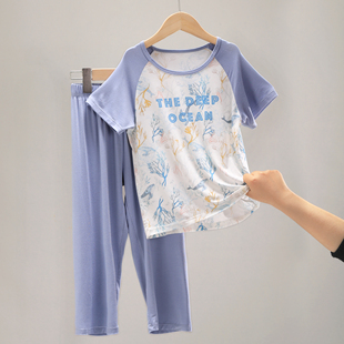 薄款 男孩优可丝卡通空调服套装 夏 男童家居服套装 儿童睡衣a类新款