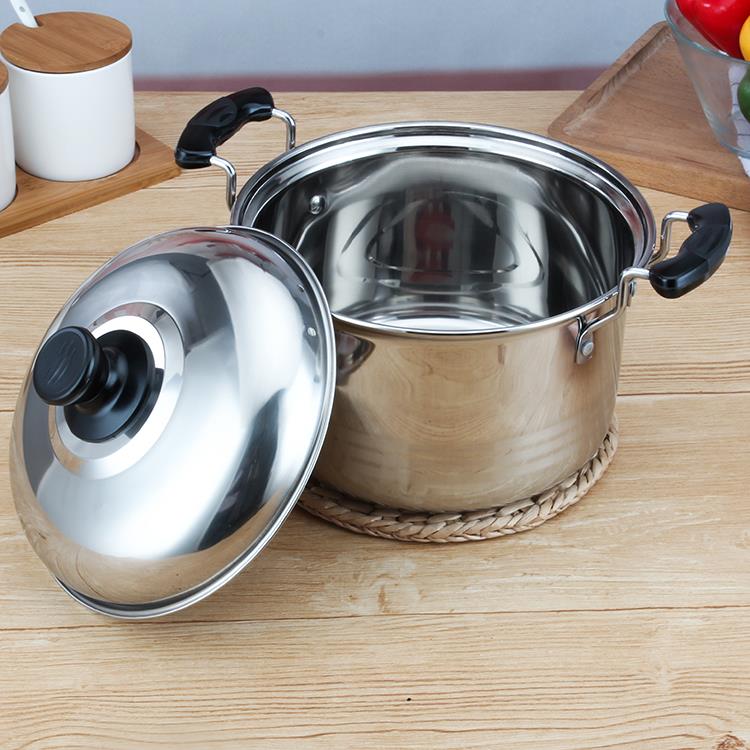 家用加厚复底不锈钢双耳汤锅炖锅煮粥煮面锅迷你奶锅电磁炉商用锅