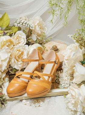 【仙太郎】Macaron 原创 马卡龙 不对称拼接 女鞋 高跟鞋