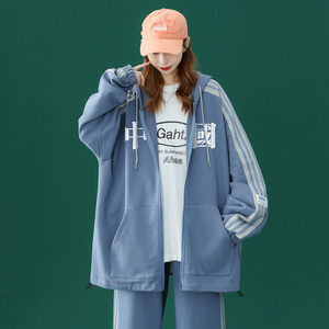 中性套装 秋冬开衫连帽卫衣男女卫裤套装潮TZ6706 P100控138图片