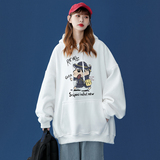 中性秋冬新款宽松小新印花连帽卫衣新男女新W6233P35控48，男装卫衣，电商A268