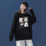 中性秋季新款现货笑脸宽松情侣圆领卫衣男女潮W6101P25控38，男装卫衣，电商A268