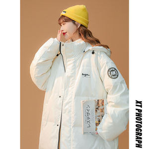 中性 冬季字母印花宽松连帽羽绒服羽绒外套新 YR100 P255 控328,男装羽绒服,电商A268