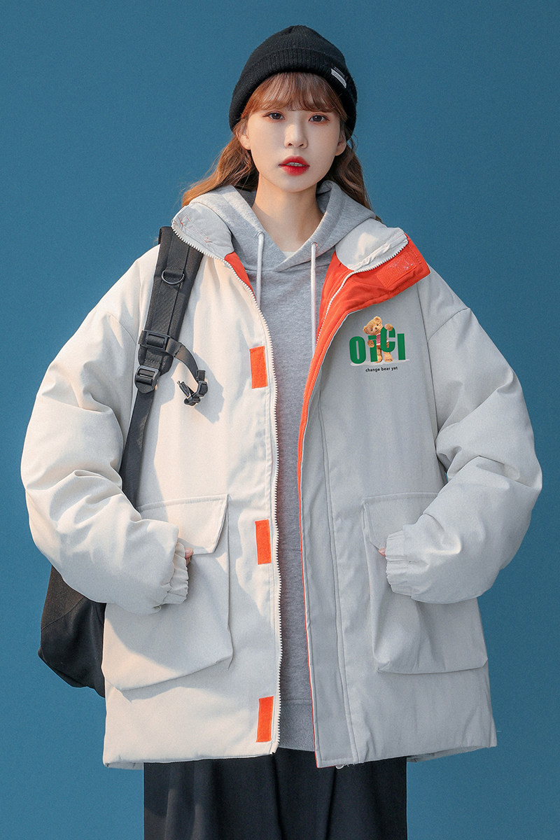 中性加厚立领撞色工装棉服男新外套女MY62002P115控138,男装棉衣,电商A268
