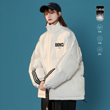 中性风冬季字母织带连帽羽绒服白鸭绒外套YR6116P235控298，男装羽绒服，电商A268