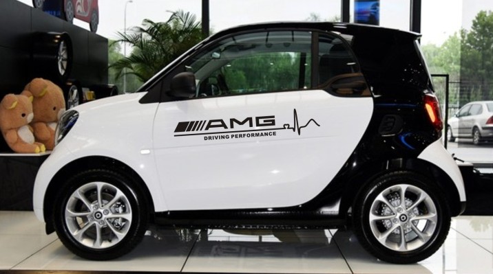 奔驰smart个性拉花 知豆改装车贴 众泰E200汽车贴纸AMG车身贴