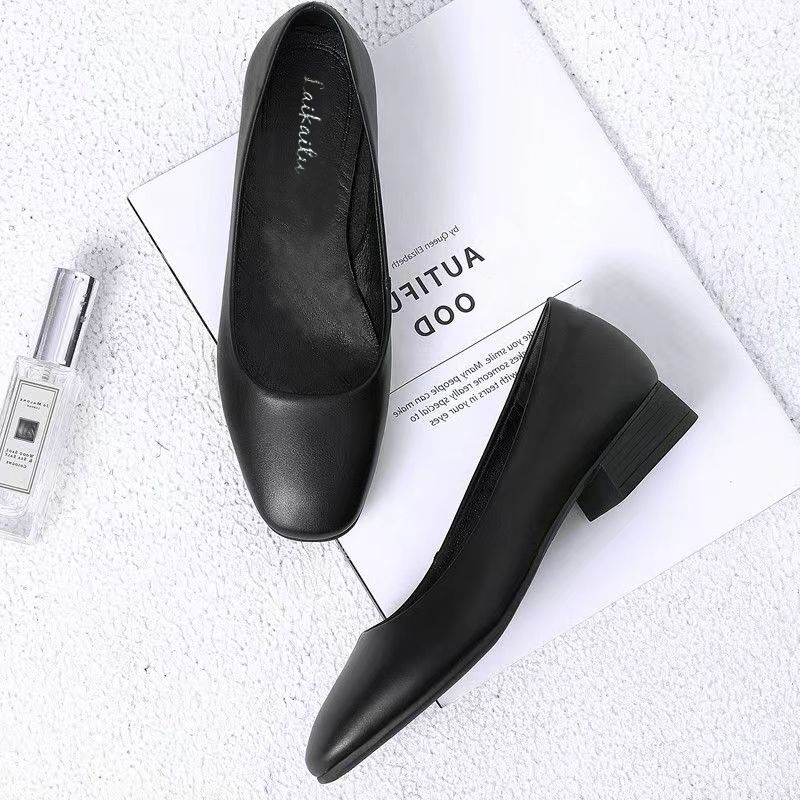 单鞋春季一脚蹬上班工作鞋小皮鞋