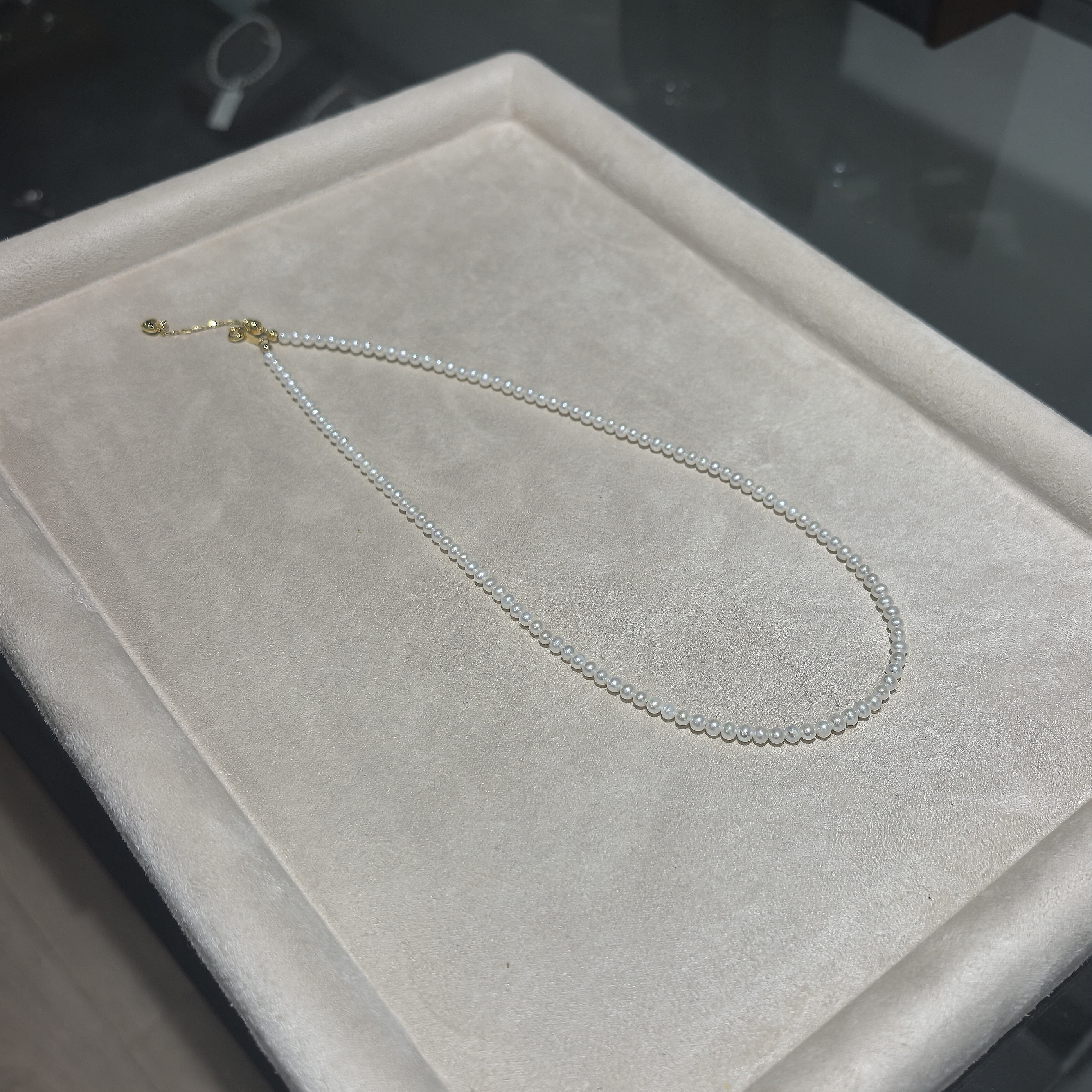 流素losu—925银淡水珍珠3-4mm珍珠项链精致款简约经典项链