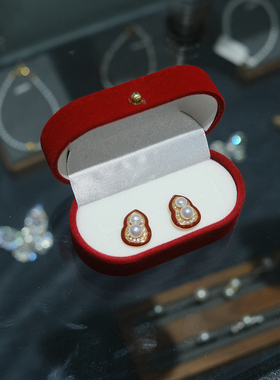 流素losu.925银红色葫芦天然珍珠中式国风精致耳饰