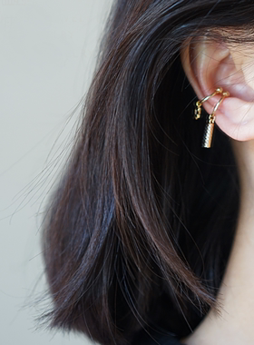 LOSU流素/ 原创设计自制 进口14K包金淡水气质手工耳骨夹耳扣