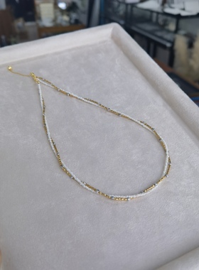 losu流素——925银极细天然珍珠小众设计款美感双层缠绕叠戴项链