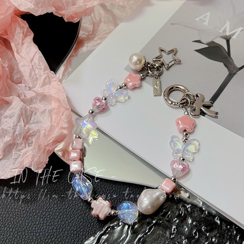 少女粉15promax蝴蝶链条手机壳