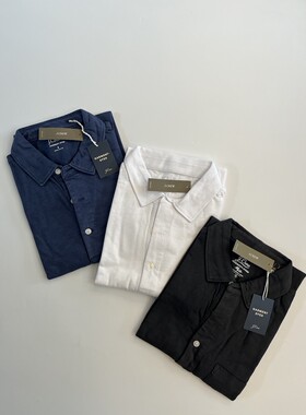 J.CREW男纯色水洗短袖polo衫