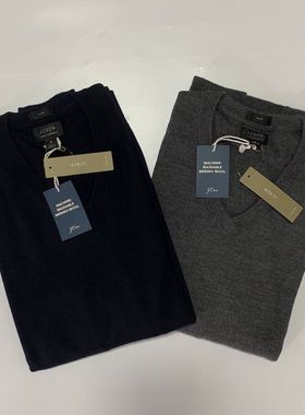 现货美版J.CREW男纯羊毛V领美利奴羊毛亲肤保暖毛衣#AE138