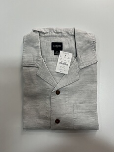 现货J.CREW男纯棉华夫格短袖衬衫#BP963