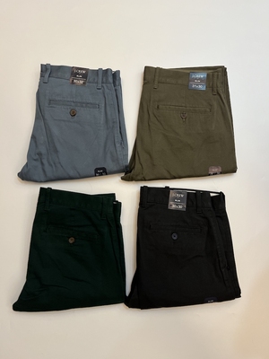 现货J.CREW中腰纯色修身休闲裤chino四季款H3167