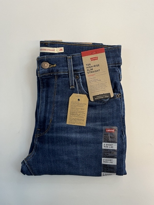 现货Levi's/李维斯724蓝色水洗高腰小直筒牛仔裤188830126