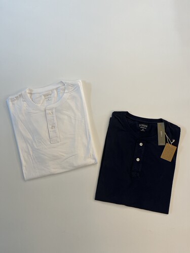 J.CREW男纯棉亨利领短袖