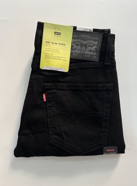 现货Levi's/李维斯男512黑色修身锥形小脚牛仔裤288330287#508