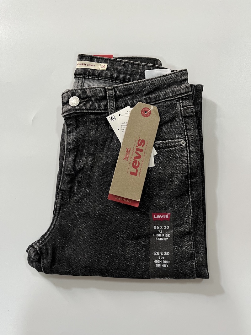 现货Levi's/李维斯女721深灰水洗高腰紧身牛仔裤#188820094