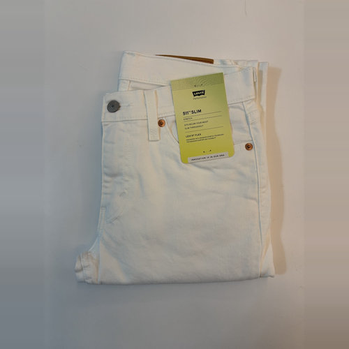 现货Levi's/李维斯男511白色水洗低腰修身牛仔裤#045111943