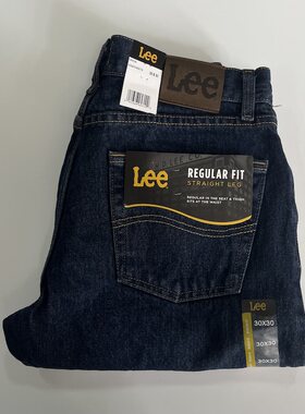 Lee男纯棉中腰直筒牛仔裤