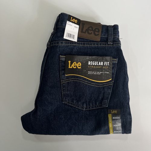 Lee男纯棉中腰直筒牛仔裤