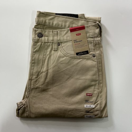 现货Levi's/李维斯男薄款纯棉514卡其色水洗牛仔裤005140407