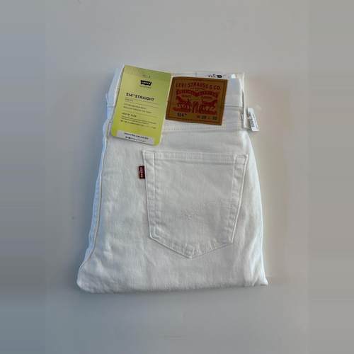 李维斯男514白色水洗直筒牛仔裤