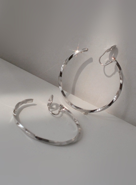 闪闪的多切面C圈耳圈无痛无耳洞蚊香盘耳夹女气质高级感时尚耳饰