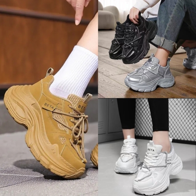 2026秋冬新款时尚老爹鞋厚底潮百搭运动休闲老爹鞋广场舞曳步舞鞋