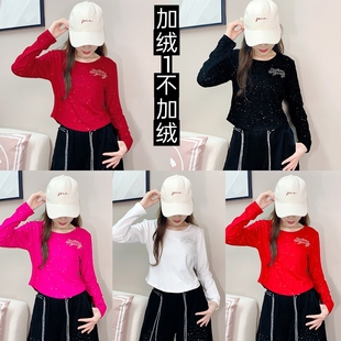 2025新款秋冬加绒加厚广场舞上衣女宽松显瘦休闲运动卫裤曳步舞女