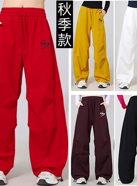 2026春季新款广场舞裤工装裤阔腿曳步舞时尚鬼步舞跑步运动裤嘻哈