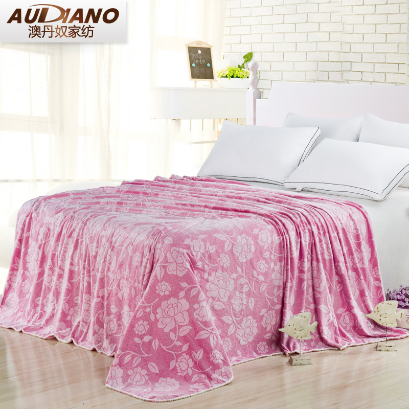 澳丹奴天鹅绒毛毯法兰绒毛毯子夏季休闲单人双人毛巾被床单空调毯