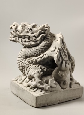 原创国风狮子造景鱼缸造景景观