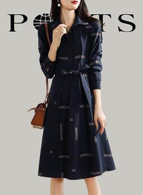 大牌2026春秋高端醋纤设计感小众收腰减龄轻奢气质别致衬衫连衣裙