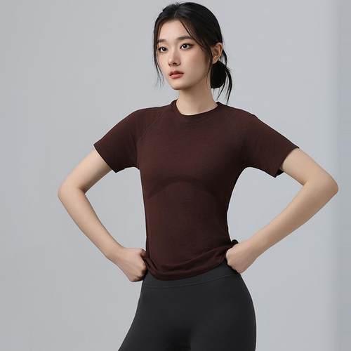 ALOUSAYOGA春夏运动健身短袖速干瑜伽服跑步训练上衣透气显瘦T恤