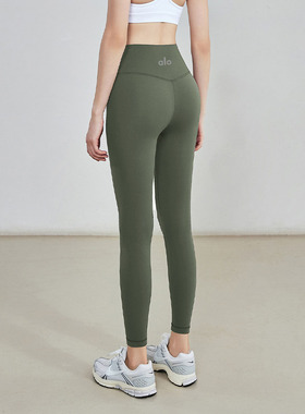 ALO高腰蜜桃臀紧身瑜伽裤高级感普拉提运动跑步裸感健身九分裤女