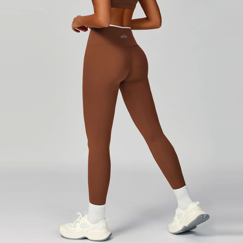 ALOUSAYOGA裸感瑜伽裤高腰撞色速干长裤运动跑步健身运动紧身裤女