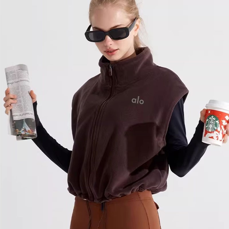 ALOUSAYOGA秋冬户外立领运动保暖马甲加绒健身跑步瑜伽服外套背心