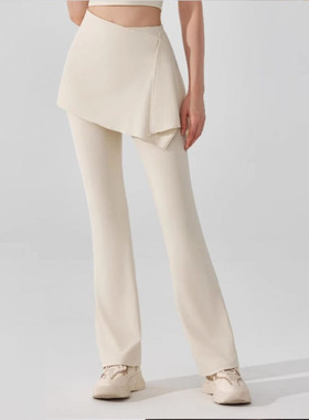 ALO户外裸感瑜伽微喇裤裙假两件遮屁帘外穿跑步舞蹈健身喇叭裤女