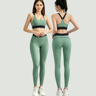 ALOUSAYOGA夏季瑜伽服套装女裸感运动文胸内衣高腰提臀显瘦健身裤