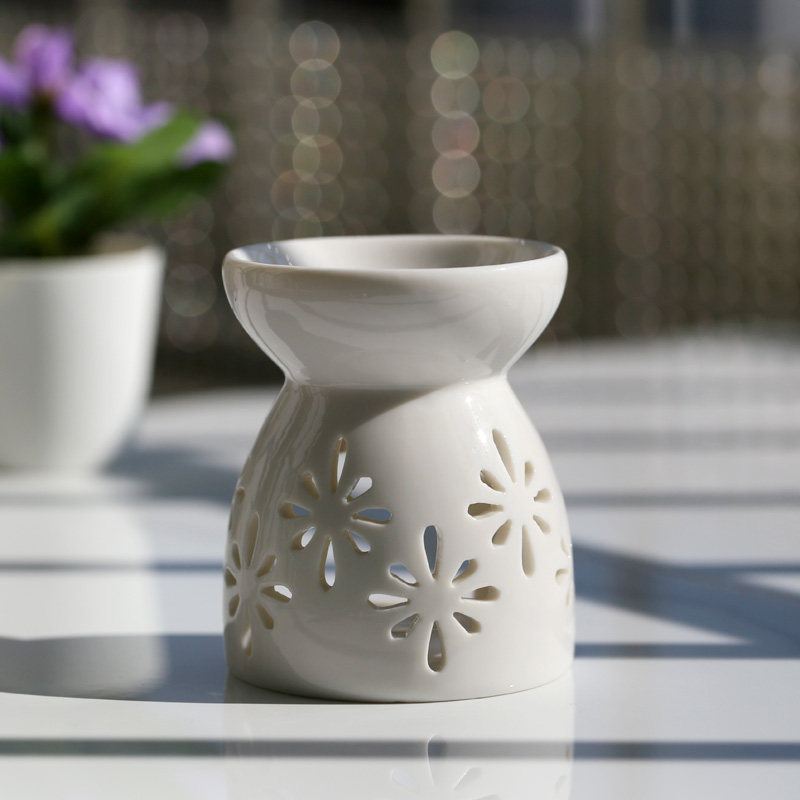 香薰精油炉卧室蜡烛家用静音陶瓷熏香加湿檀香炉小白炉非插电干烧