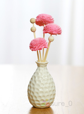 无火藤条香薰瓶摆件创意陶瓷火星瓶 通草花干花木花熏香 香薰扩香