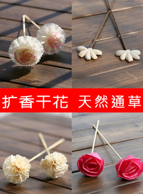 香薰挥发棒天然通草花扩香花露水无火香氛分装瓶扩散网红干花摆件