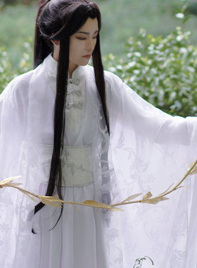楚晚宁cos服古风白衣二哈白猫师尊男古装长袍晓星尘谢怜cosplay装