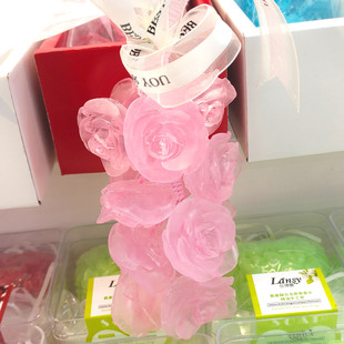 水晶玫瑰花精油香皂沐浴洗手洁面葡萄手工皂持久留香伴手礼礼盒装